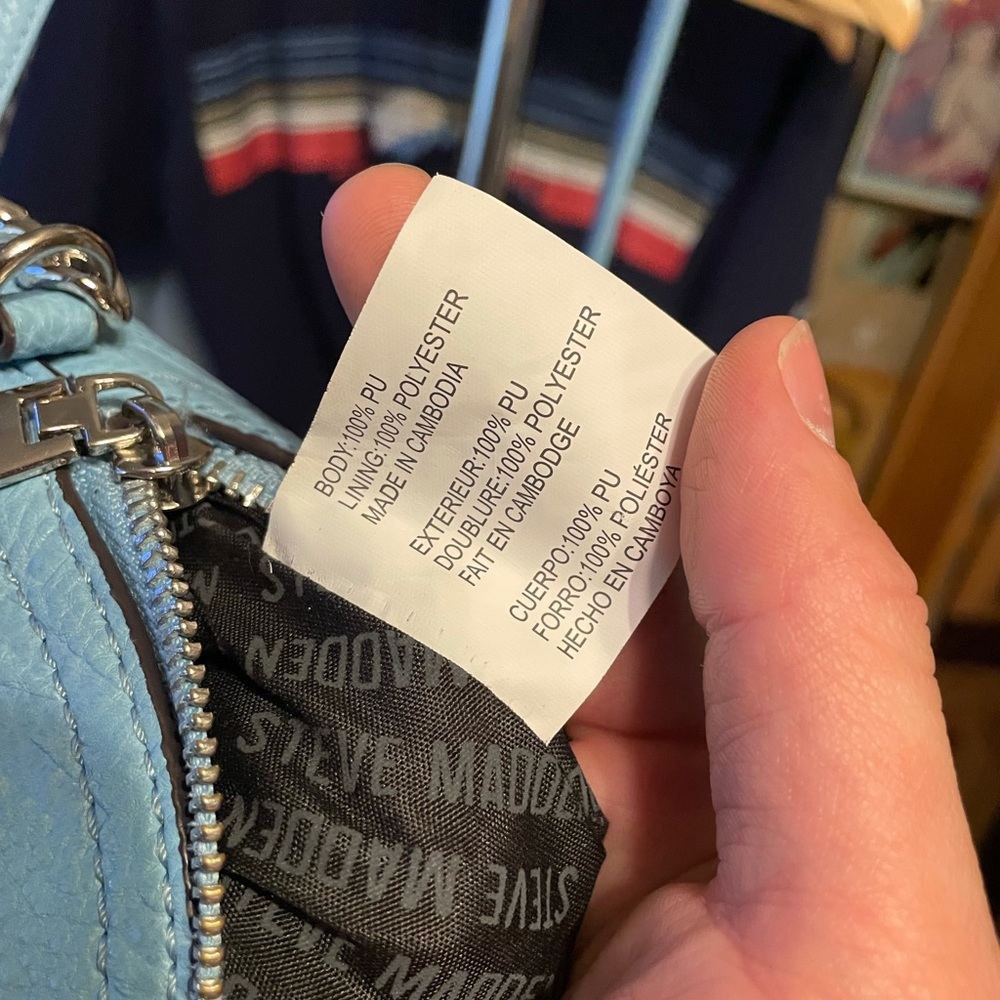 Beautiful Steve Madden blue faux leather bag - Picture 10 of 10